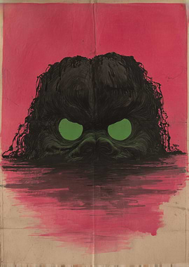 Swamp Monster with Glowing Green Eyes