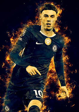 Soccer Player in Flames - Cole Palmer