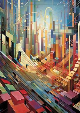 Cityscape with Musical Notes