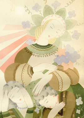 Vintage Art Deco Illustration of Women