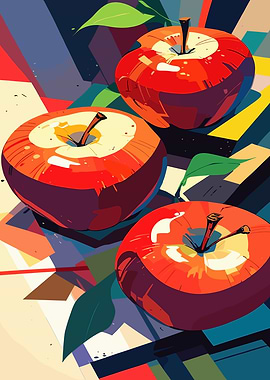 Abstract Apple Still Life