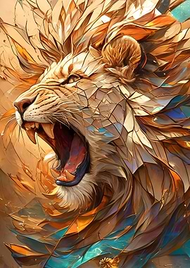 Abstract Lion Roar Digital Art