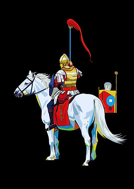 Roman Cavalryman on White Horse