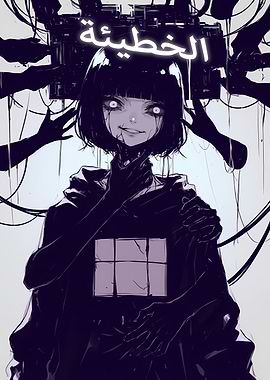 Dark Anime Girl with Hands and Wires