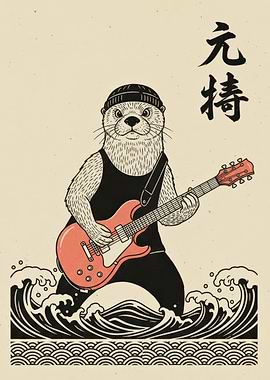 Otter Rock Star with Guitar