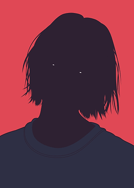 Faceless Silhouette Portrait with Red Background