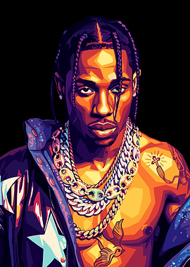 Travis Scott Portrait Digital Art