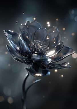 Abstract Flower with Bokeh Lights