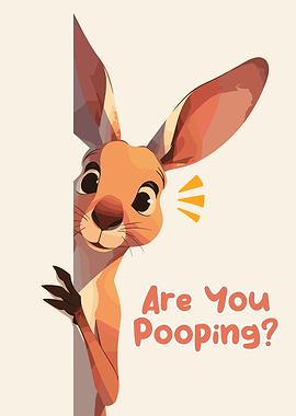Cartoon Kangaroo with Funny Text