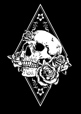 Skull and Roses Diamond Art