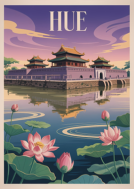 Hue Vietnam Travel Poster