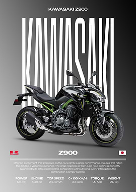Kawasaki Z900 Motorcycle Poster