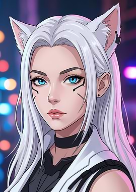 Anime Girl with Cat Ears
