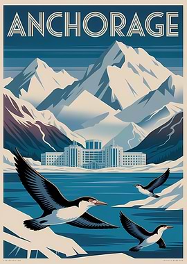 Anchorage Alaska Travel Poster