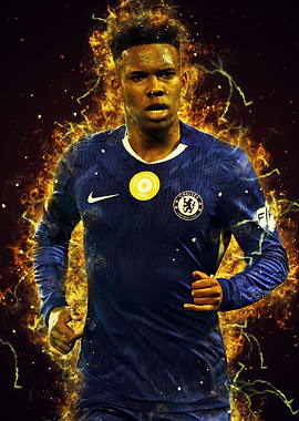 Estevao Willian Football Player with Lightning Effect