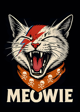 Meowie: Cat with Bowie-inspired Makeup