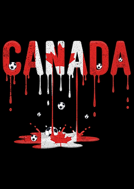 Cute Canada Flag Soccer Dripping Art