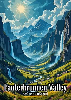 Swiss Alpine Lauterbrunnen Paradise