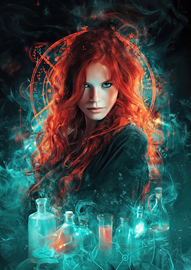 Red-haired Mage With Runes