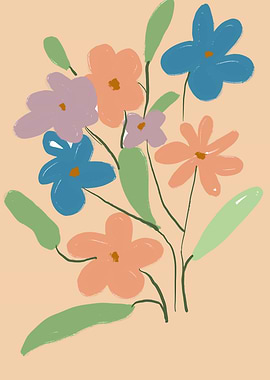 Colorful Floral Bouquet Illustration