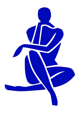 Blue Abstract Seated Figure