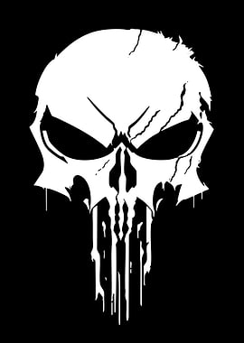 Dark Skull Logo White on Black