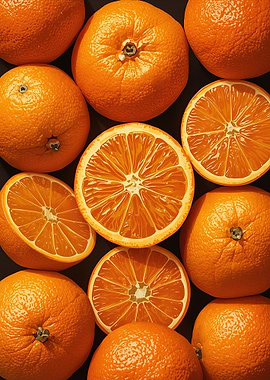 Vibrant Orange Citrus Fruit Still Life