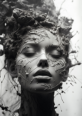 Woman with Mud Texture