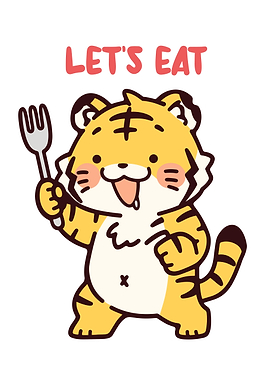 Cute Tiger Ready to Eat