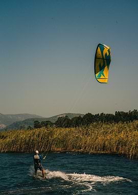 Kitesurfing on a Sunny Day