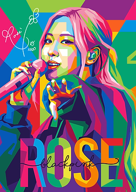 Rosé Blackpink Pop Art Portrait