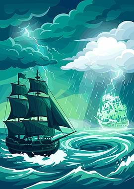 Stormy Seas: Ships in a Tempest