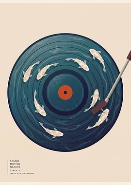 Vinyl Record Koi Pond