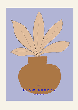 Minimalist Plant in Vase Art Print