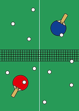 Table tennis game illustration