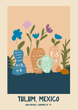 Tulum, Mexico Floral Still Life