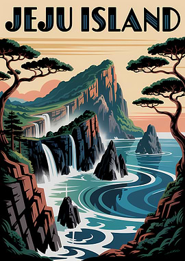 Jeju Island Travel Poster