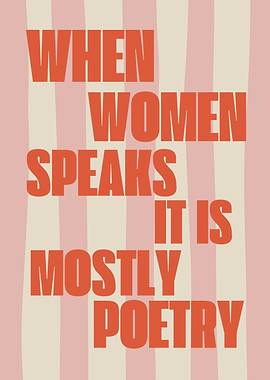 Women Speak Poetry Text Art