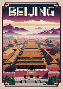 Beijing Travel Poster Art
