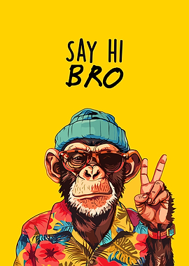 Cool Monkey with Peace Sign