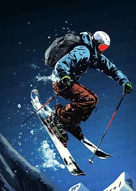 Skier in Mid-Air