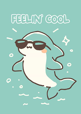 Cool Dolphin Cartoon Illustration