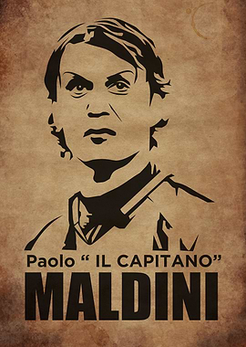 Paolo Maldini 'Il Capitano' Portrait