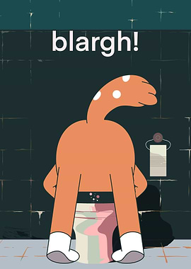 bluey on Toilet - Blargh!