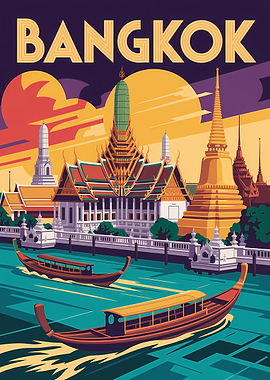 Bangkok Travel Poster