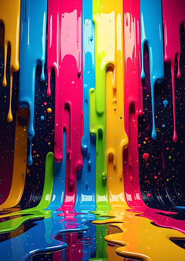 Colorful Paint Dripping Abstract