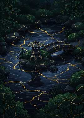 Kintsugi Garden with Stone Lantern