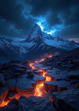 Lava Path to Mountain Peak