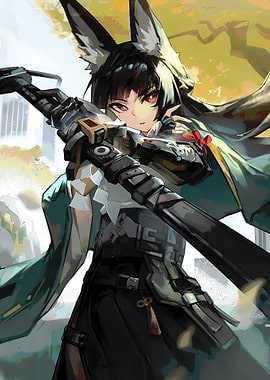 Miyabi with Sword and Fox Ears