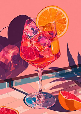 Vibrant Cocktail with Orange Slice